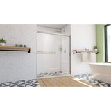 DreamLine Alliance Pro BG 60 in. W x 70.375 in. H Sliding Semi-Frameless Shower Door in Brushed Nickel with Clear Glass