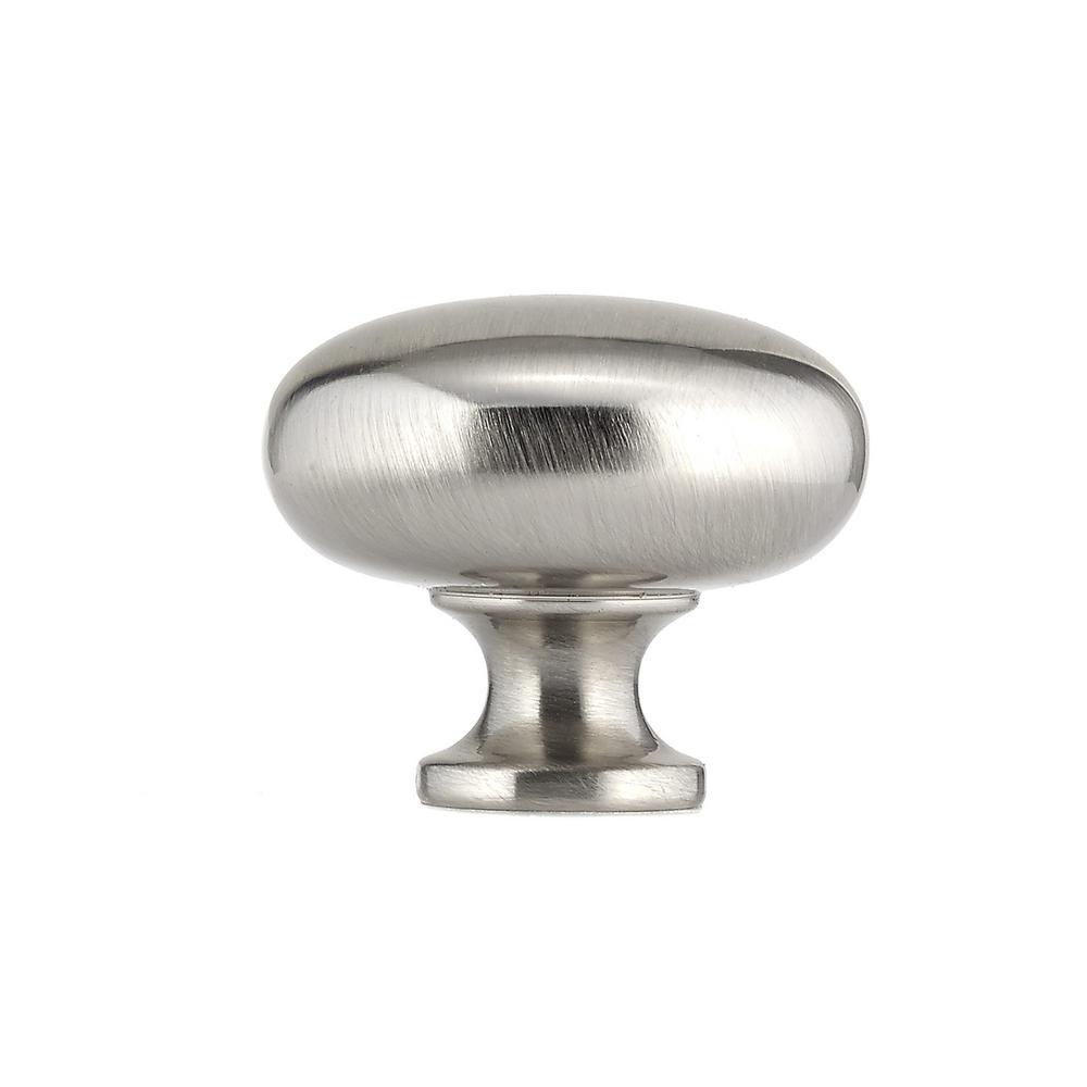 1-1/4 in. (32 mm) Brushed Nickel Contemporary Metal Cabinet Knob - Super Arbor