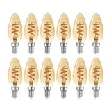 Globe Electric 40-Watt Equivalent Soft White (2000K) Vintage Edison B10 Candelabra Amber Glass Dimmable LED Light Bulb (12-Pack)