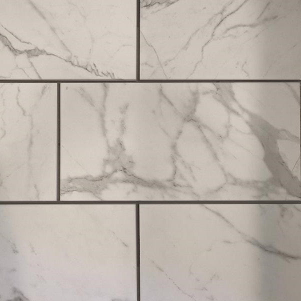 Calacatta Gem 12-in x 24-in Matte Porcelain Marble Look Floor and Wall Tile (1.95-sq. ft/ Piece)