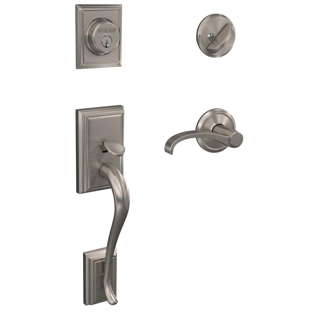 Custom Addison Matte Black Single Cylinder Door Handleset with Whitney Door Lever - Super Arbor