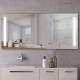 60 in. x 28 in. White LED Lighted Wall Mirror with Rock Switch