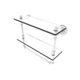 Pipeline Collection 16 in. Doulbe Glass Shelf with Towel Bar in Oil Rubbed Bronze - Super Arbor