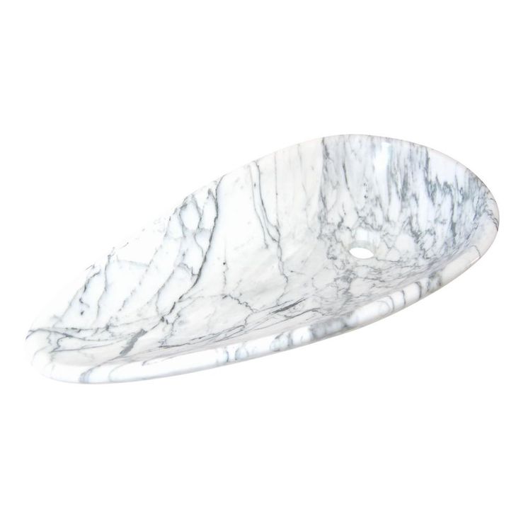 Eden Bath Pod Shaped Vessel Sink in Polished Carrara White Marble
