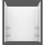 Rampart Nova Heated 5 ft. Walk-in Whirlpool Bathtub with Flat Easy Up Adhesive Wall Surround in White - Super Arbor
