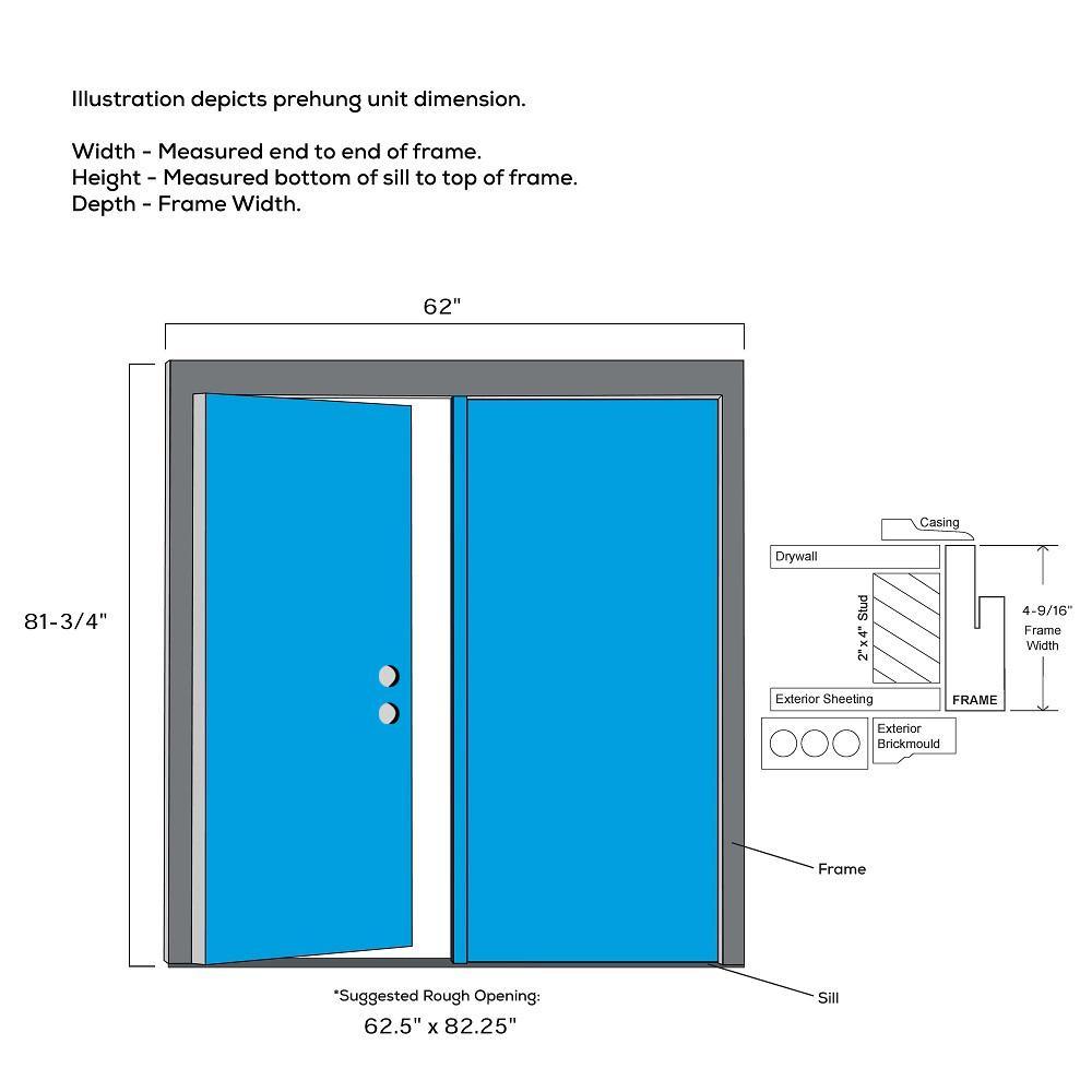60 in. x 80 in. Internal Blinds Left-Hand Inswing Full Lite Clear Glass Painted Steel Prehung Front Door - Super Arbor
