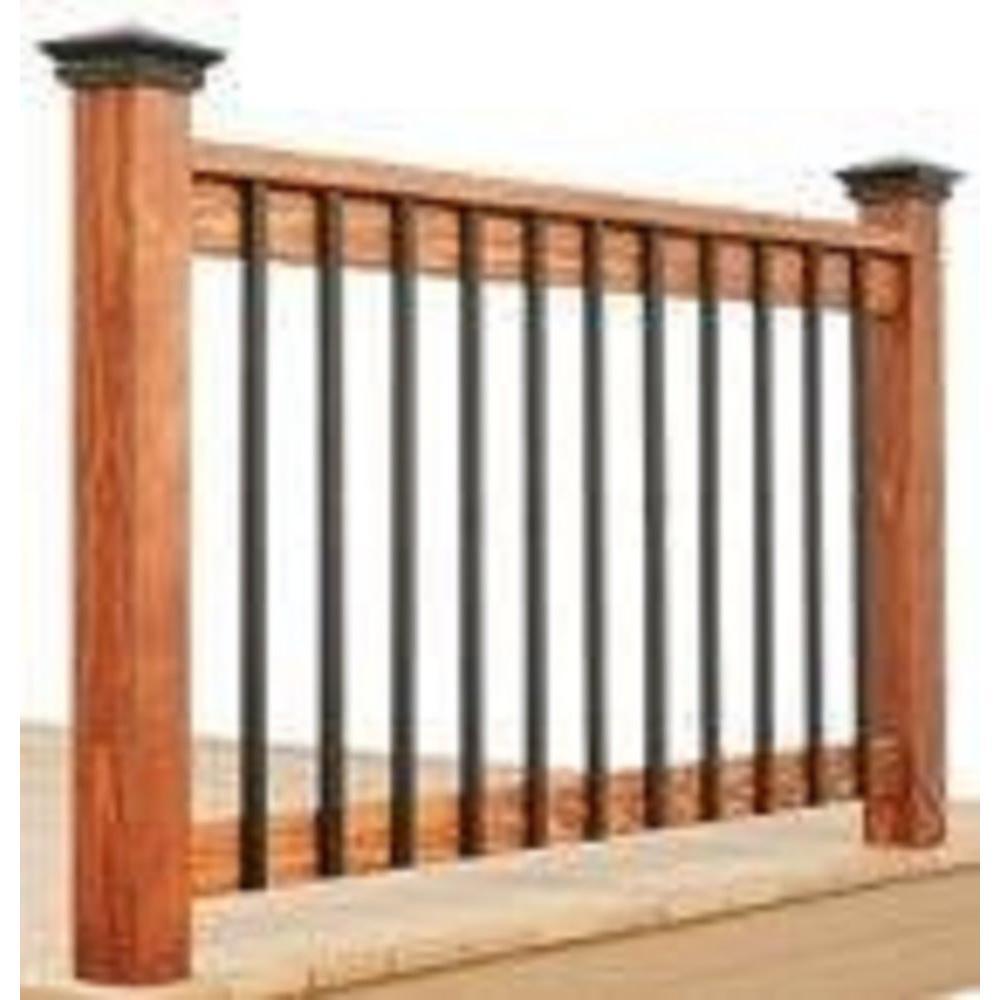 38-1/4 in. x 1 in. Black Aluminum Face Mount Rectangular Deck Railing Baluster (5-Pack) - Super Arbor