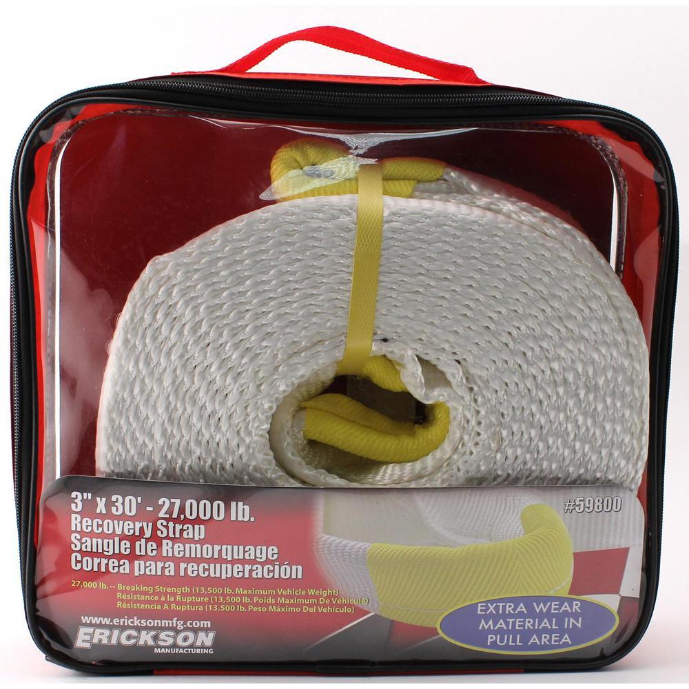 30 ft. x 3 in. 27,000 lb. Recovery Strap Bulk - Super Arbor
