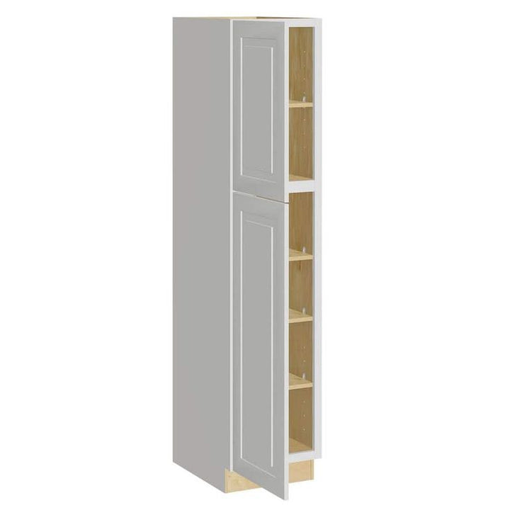 Home Decorators Collection Grayson 18 in. W x 24 in. D x 84 in. H Assembled Plywood Pantry Kitchen Cabinet in Pacific White with Soft Close LH