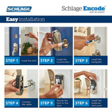 Camelot Satin Nickel Encode Smart Wi-Fi Deadbolt with Alarm and Camelot Handle Set with Accent Lever with Camelot Trim - Super Arbor
