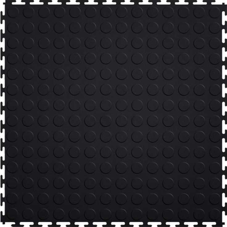Supreme Garage Tile Coin 1.71 ft. Width x 1.71 ft. Length Black PVC Garage Flooring