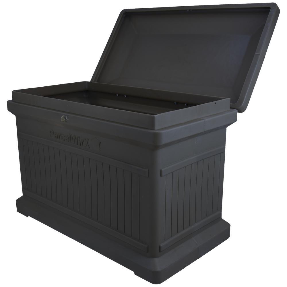 Graphite Premium Horizontal Architectrual ParcelWirx Delivery Drop Box Hinged Lid with Swinging Latch for Locking - Super Arbor