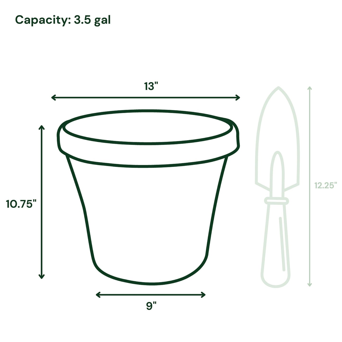Bloem Terra Pot Planter 12" Living Green