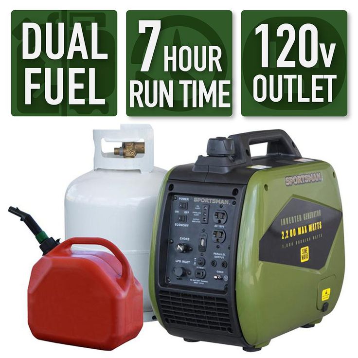 Sportsman 2,200/1,800-watt Dual Fuel LPG/Gasoline Powered Recoil Start Portable Inverter Generator with Parallel Capacity