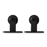 6.6 ft./79 in. Top Mount Sliding Barn Door Hardware Track Kit for Double Doors with Non-Routed Floor Guide Black - Super Arbor