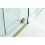 Coraline XL 56 - 60 in. x 70 in. Frameless Sliding Tub Door with StarCast Clear Glass in Brushed Gold, Left Opening - Super Arbor