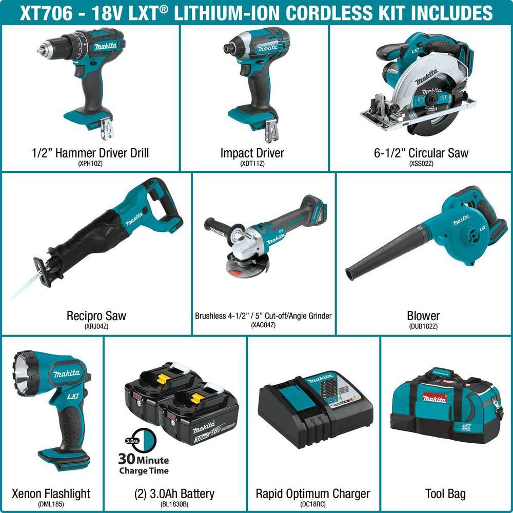 18-Volt LXT Lithium-Ion Cordless Combo Kit (7-Piece) - Super Arbor