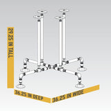 3/4 in. Black Pipe 36.25 in. L x 29.25 in. H Blackjack Design Kitchen Table Kit