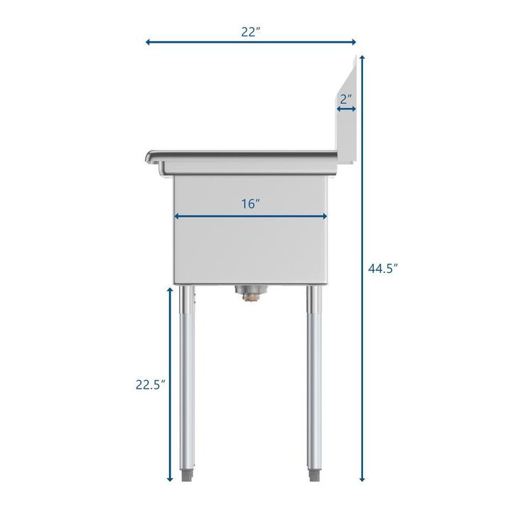 Freestanding Stainless Steel 55 in. 2-Hole Triple Bowl Commercial Kitchen Sink