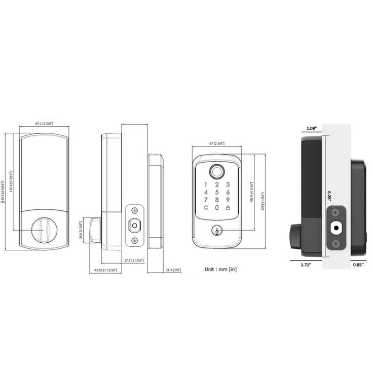 Defiant Hubspace Aged Bronze Square Biometric Fingerprint Electronic Touchpad Deadbolt