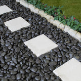 Rain Forest 20 lb. Grade A Black Polished Pebbles 1 in. to 2 in. - Super Arbor