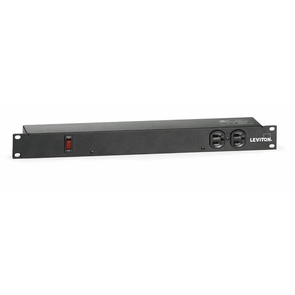 15 Amp NEMA 5-15P Straight Blade Plug 12 Receptacles 7 ft. Cord Horizontal Rack Mount Power Distribution Unit, Black - Super Arbor