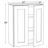 Home Decorators Collection Newport 24 in. W x 12 in. D x 30 in. H Assembled Plywood Wall Kitchen Cabinet in Blended Cream with Soft Close