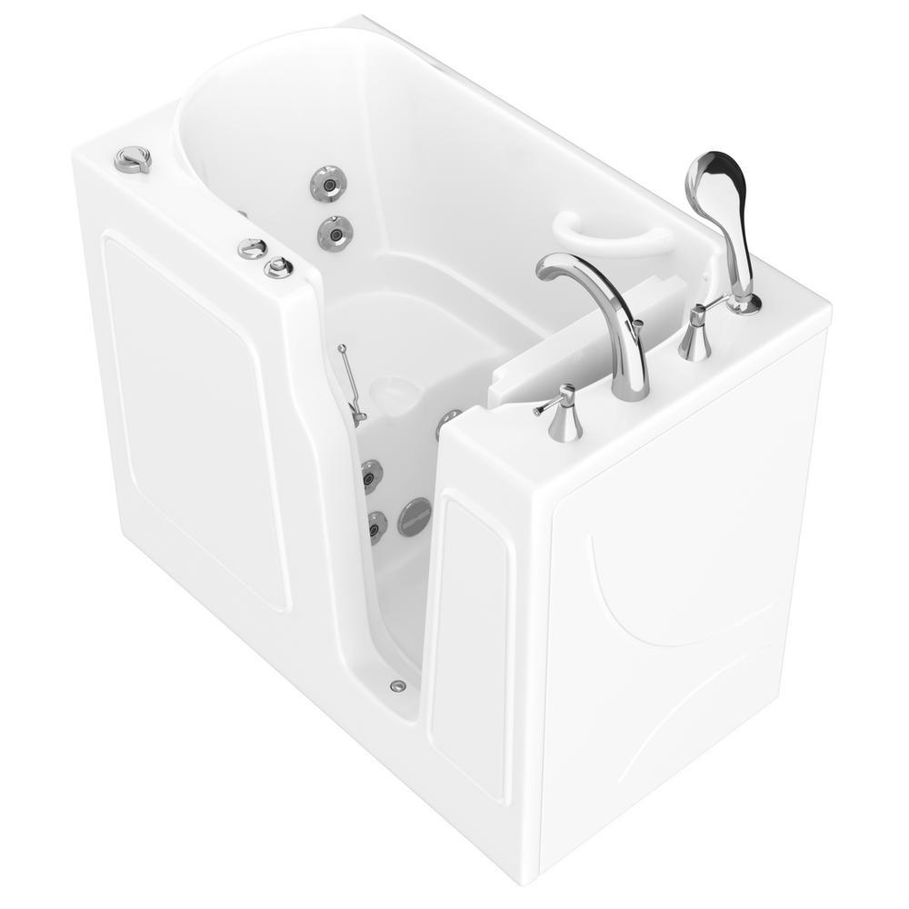 HD Series 46 in. Right Drain Quick Fill Walk-In Whirlpool Bath Tub with Powered Fast Drain in White - Super Arbor