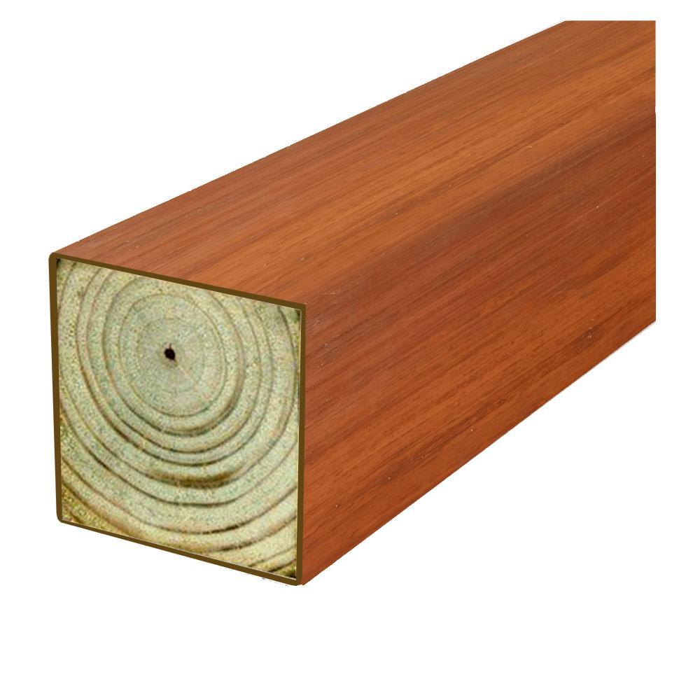 4 in. x 4 in. x 8 ft. #2 DF Polymer Coated Western Red Cedar Tone Fence Post - Super Arbor