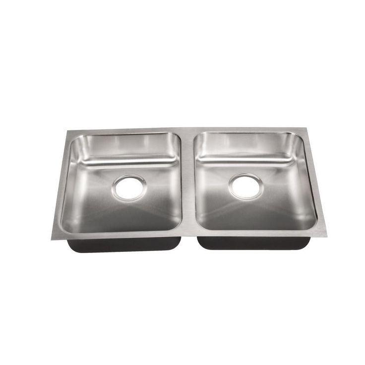 Double Bowl, Undermount Sink, ADA, 18-Gauge Stainless Steel, 2-Compartment, I.D. 18 in. x 32 in. x 5.5 in. - DCR