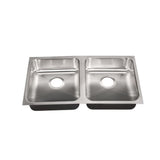 Double Bowl, Undermount Sink, ADA, 18-Gauge Stainless Steel, 2-Compartment, I.D. 18 in. x 32 in. x 5.5 in. - DCR