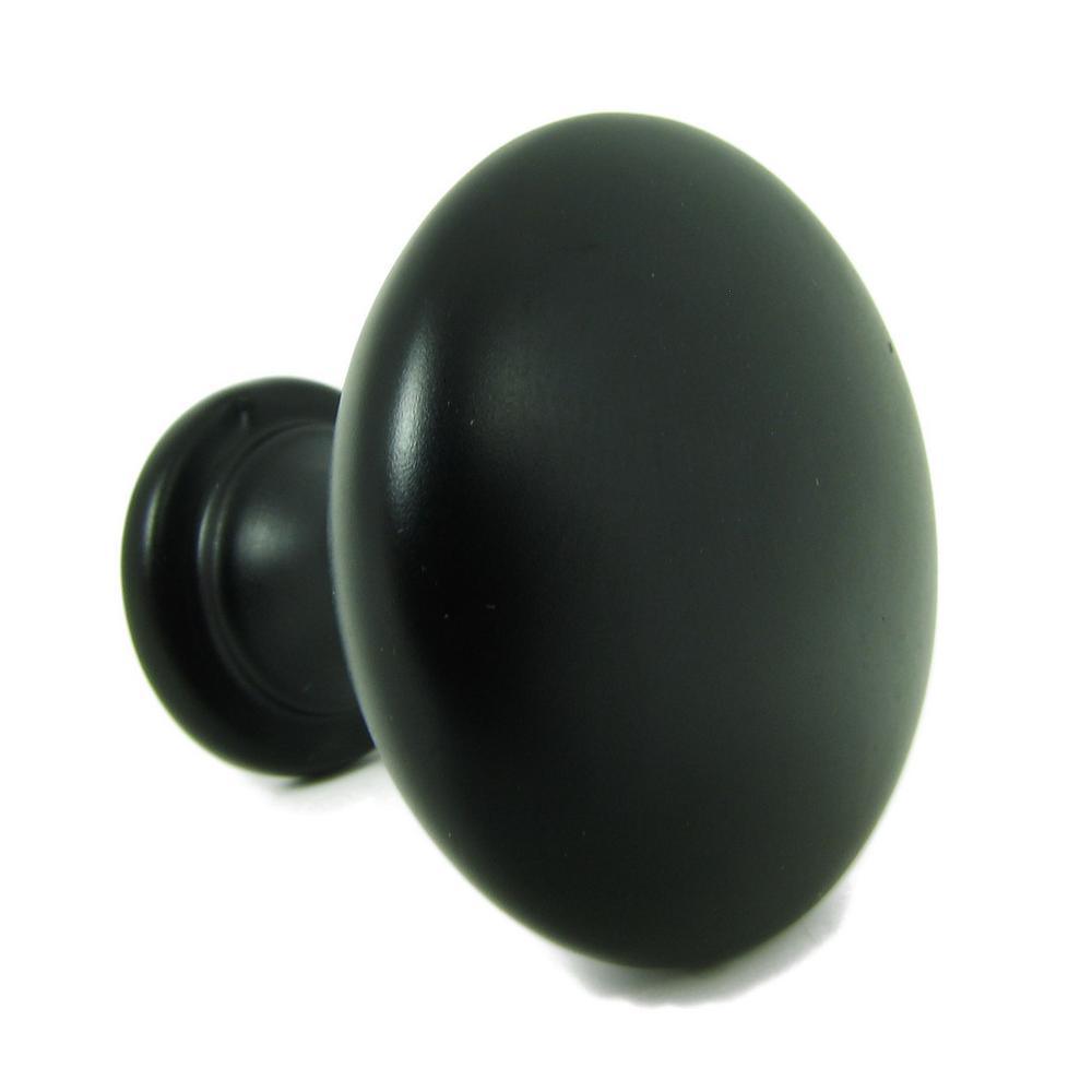 1.25 in. Matte Black Round Cabinet Knob (Pack of 10) - Super Arbor