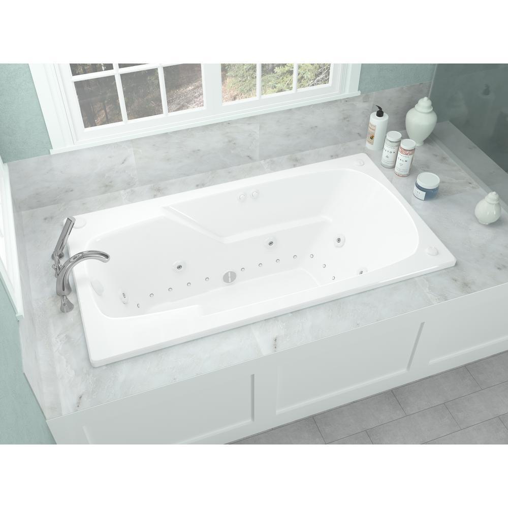 Coral 5 ft. Rectangular Drop-in Whirlpool and Air Bath Tub in White - Super Arbor