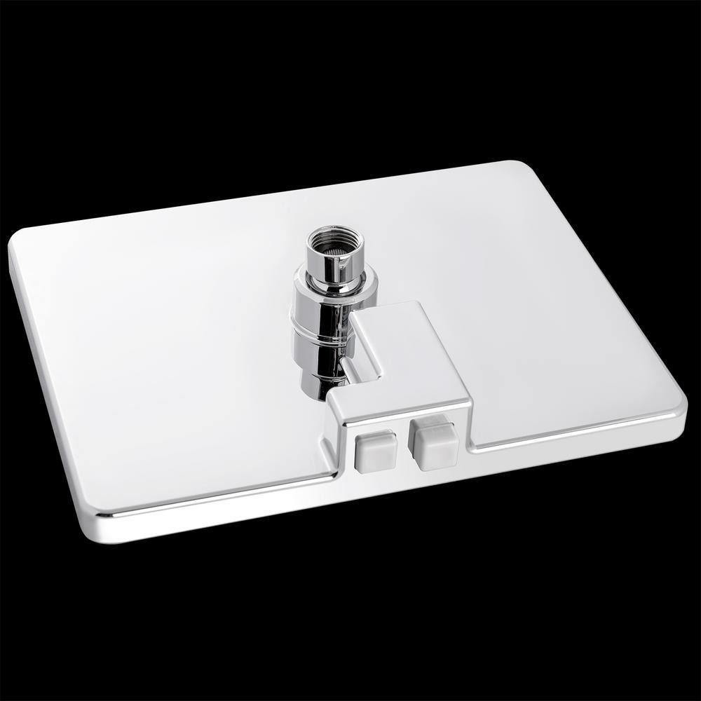 2-Spray 12 in. Single Wall Mount Fixed Waterfall Adjustable Shower Head in Chrome - Super Arbor