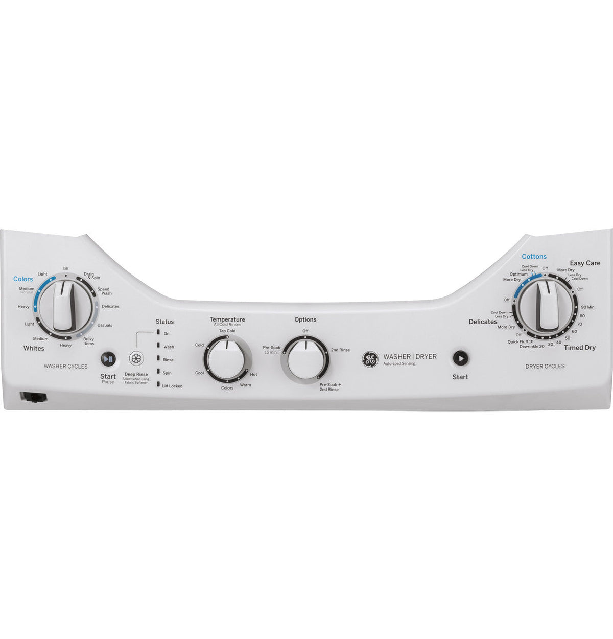GE White Laundry Center with 2.3 cu. ft. Washer and 4.4 cu. ft. 240-Volt Vented Electric Dryer, GUD24ESSMWW