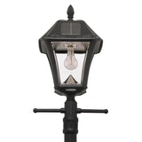 Baytown II Bulb Black Resin Solar Warm-White Outdoor Integrated LED Post Light and Lamp Post with EZ-Anchor Base