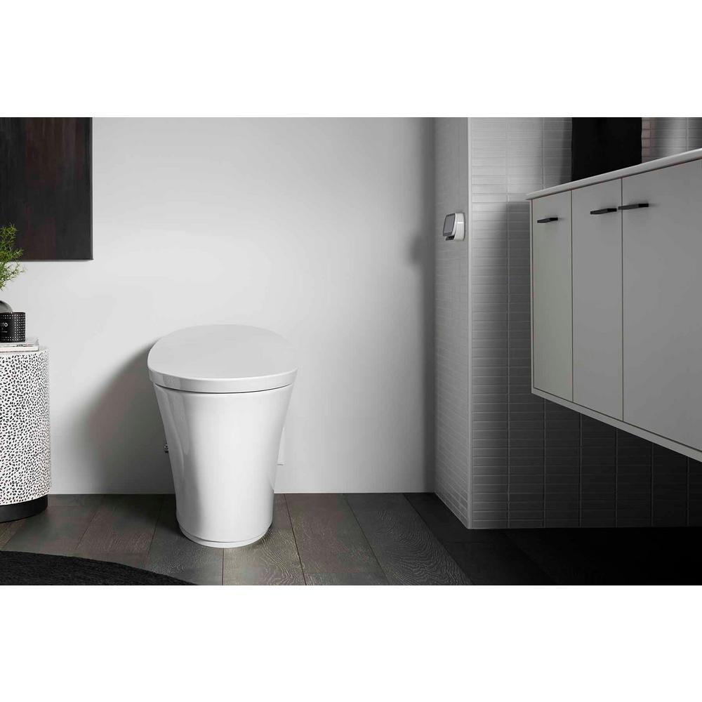 Veil Comfort Height Intelligent 1-Piece 0.8 or 1.28 GPF Dual Flush Elongated Toilet in White Seat Included - Super Arbor