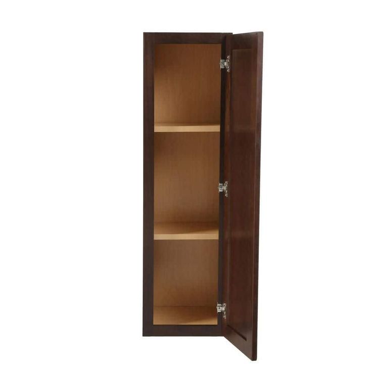 Hampton Bay Shaker 12 in. W x 12 in. D x 42 in. H Assembled Wall Kitchen Cabinet in Java