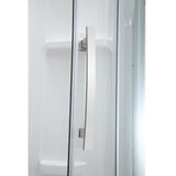 Maia 38 in. x 79.50 in. Corner Drain Corner Shower Kit in Clear and Chrome - Super Arbor