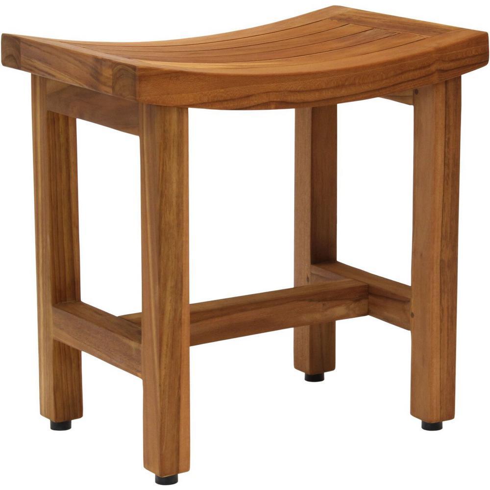 Patented 18 in. Sumba Lotus Teak Shower Bench - Super Arbor