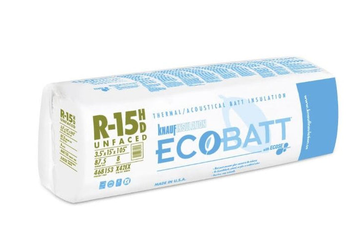 Knauf Insulation Ecobatt R-15 HD Unfaced Fiberglass Insulation Batts 3.5