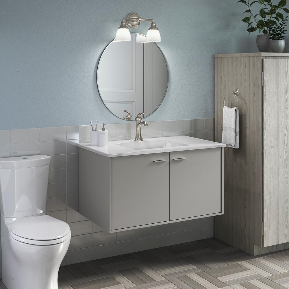 Ceramic/Impressions 37 in. Single Faucet Hole Vitreous China Vanity Top with Basin in White Impressions - Super Arbor
