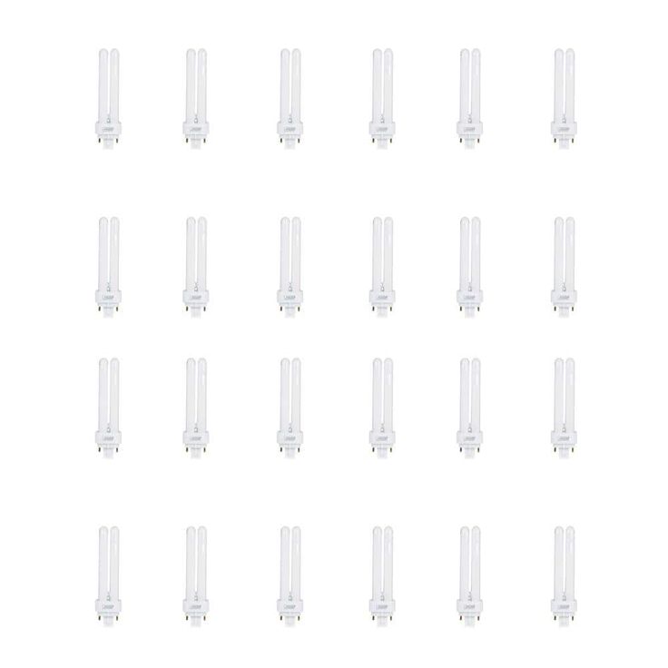 13W Equiv PL CFLNI Quad Tube 4-Pin Plug-in G24Q-1 Base Compact Fluorescent CFL Light Bulb, Cool White 4100K (24-Pack)