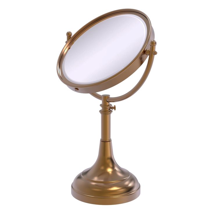 Allied Brass 8-in x 15-in Matte Gray Double-Sided Magnifying Countertop Vanity Mirror