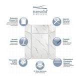 Expressions 48 in. x 48 in. x 96 in. 4-Piece Easy Up Adhesive Alcove Shower Wall Surround in Bianca - Super Arbor