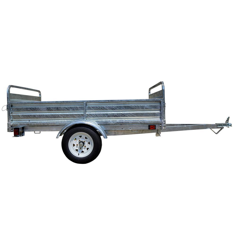 1639 lbs. Payload Capacity 4.5 ft. x 7.5 ft. Galvanized Steel Utility Trailer Kit with Bed Tilt and Collapsing Ends - Super Arbor