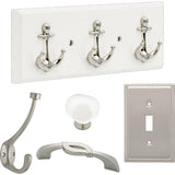 1-1/2 in. (38mm) Satin Nickel and Natural Aqua Sea Glass Cabinet Knob (10-Pack) - Super Arbor