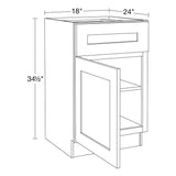 Home Decorators Collection Newport 18 in. W x 24 in. D x 34.5 in. H Assembled Plywood Base Kitchen Cabinet in Blended Cream with Soft Close LH