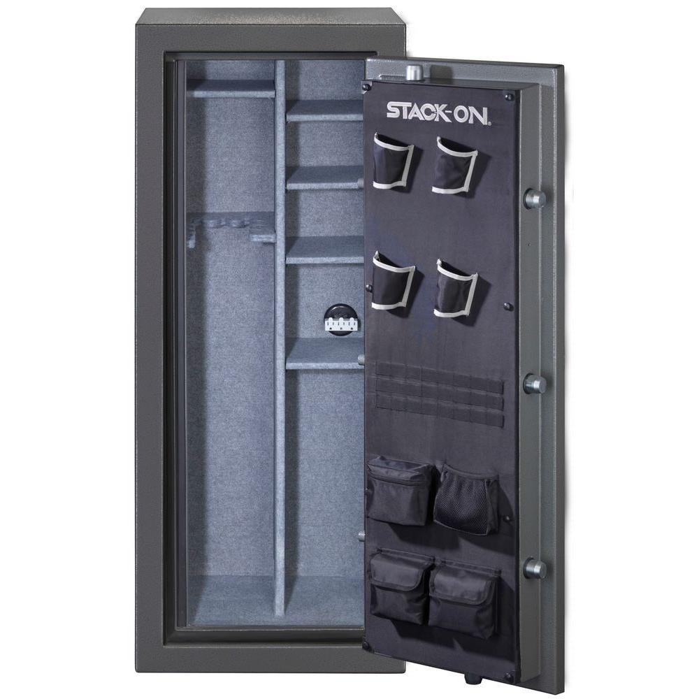 24-Gun Fire/Waterproof Back-Lit Electronic Lock Safe, Gray Pebble - Super Arbor