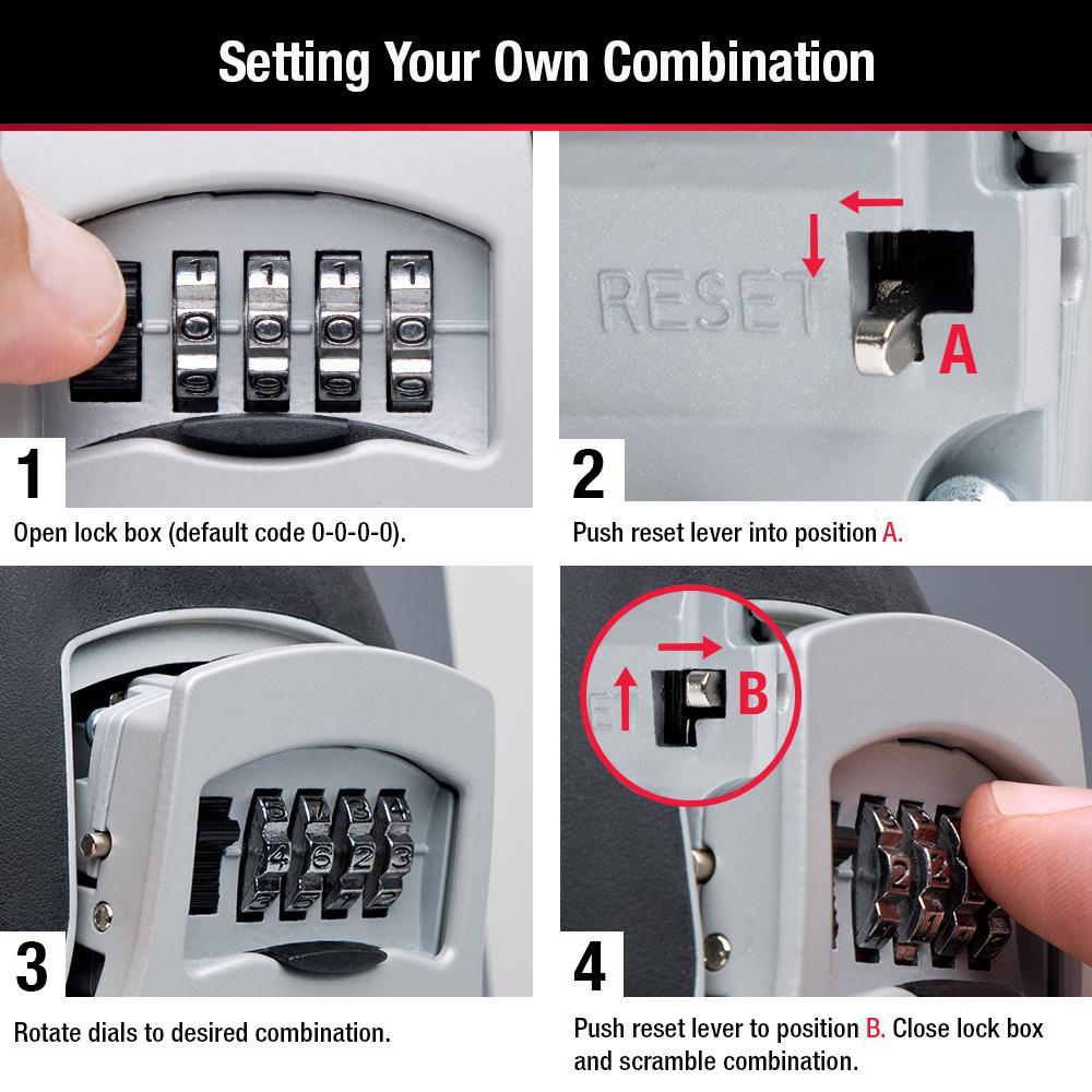 3-1/4 in. W Set Your Own Combination Portable Lock Box - Super Arbor